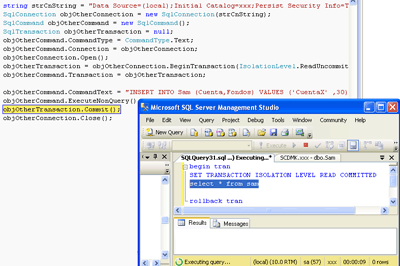 Transaccion Read Commited VS-MSSMS Transaccion Read Commited VS-MSSMS