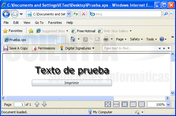 Impresión XPS