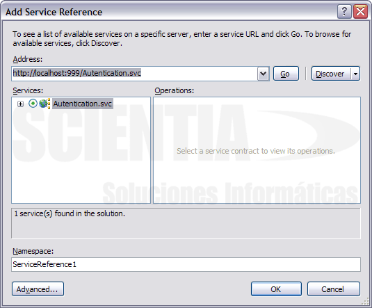 Agregar servicio web de Autenticación Agregar servicio web de Autenticación